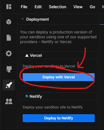 Click the button titled "Deploy with Vercel"